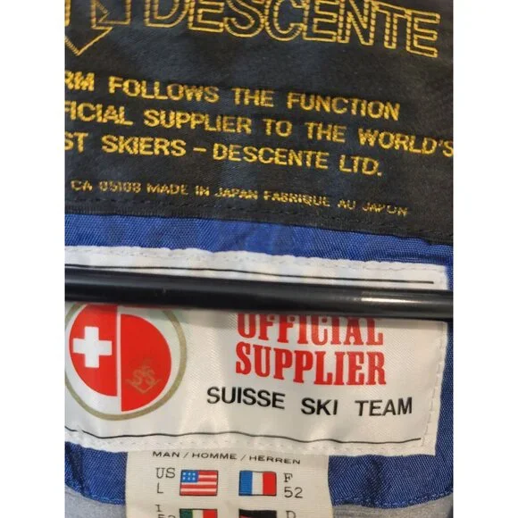 Descente Snowboarding Jacket Size L 1980s Blue/Gray Men’s VINTAGE RARE